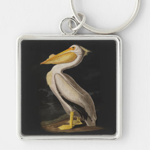 Audubon Witte Pelikaan Print Sleutelhanger