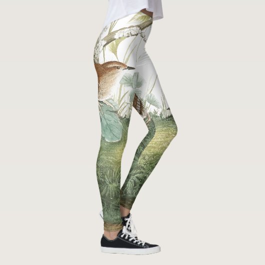 Audubon Wren Bird Wildlife over Print Leggings (Rechts)