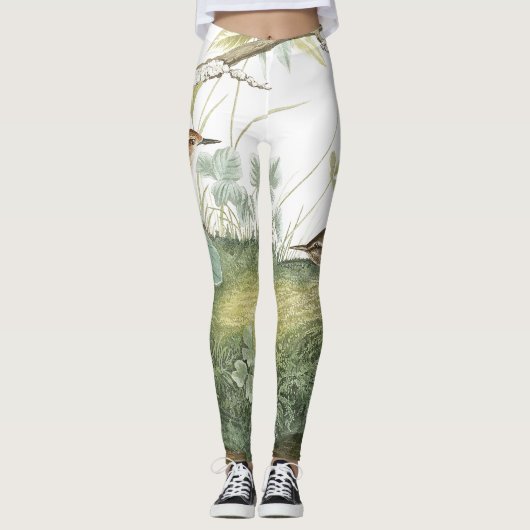 Audubon Wren Bird Wildlife over Print Leggings (Voorkant)