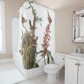 Audubon Wren Birds Animals Flowers Showgordijn Douchegordijn (In situ)