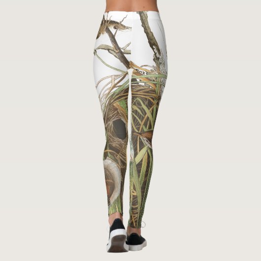 Audubon Wren Birds Nests All Over Print Leggings (Achterkant)