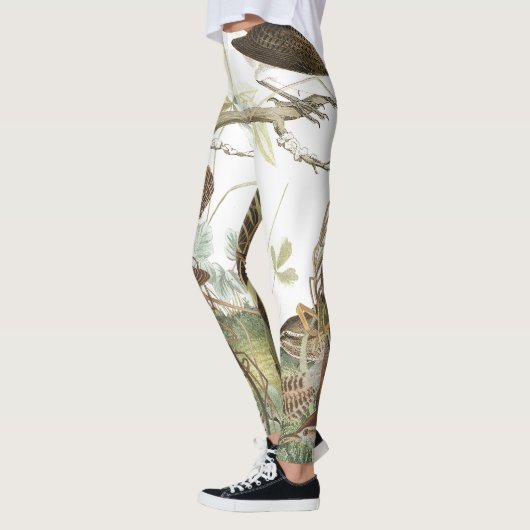 Audubon Wren Birds Nests All Over Print Leggings (Links)