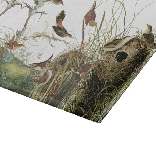 Audubon Wren Birds Nests Wildlife Cutting Board Snijplank (Hoek)