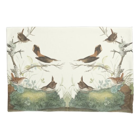 Audubon Wren Birds Wildlife Animal Pillowcase Kussensloop (Voorkant)