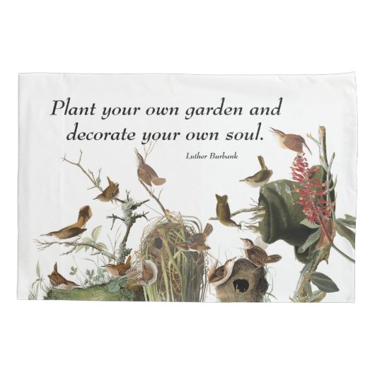 Audubon Wren Birds Wildlife Garden Pillowcase Kussensloop (Achterkant)