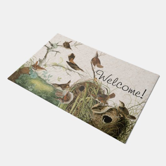 Audubon Wren Birds Wildlife Nests Welcome Doormat Deurmat (Schuin)