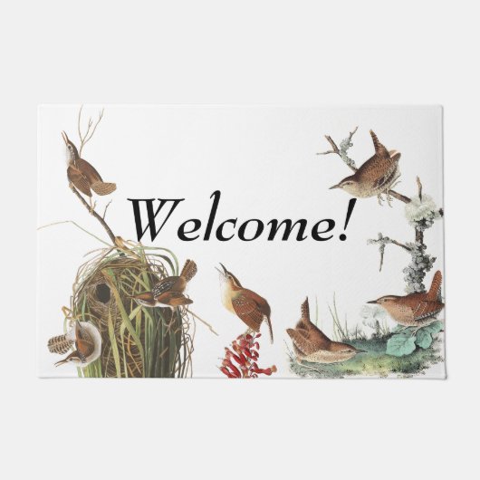 Audubon Wren Birds Wildlife Welcome Doormat Deurmat (Voorkant)
