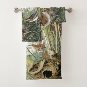 Audubon Wren & Finch Birds Wildlife Bath Towel Set Bad Handdoek