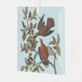 Audubon Zenaida Duif met bloemen Glas Ornament (Voorkant links)