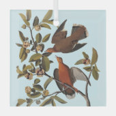 Audubon Zenaida Duif met bloemen Glas Ornament (Voorkant)