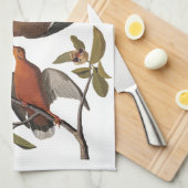 Audubon Zenaida Duif met bloemen Theedoek (Quarter Fold)