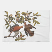 Audubon Zenaida Duif met bloemen Theedoek (Horizontaal)