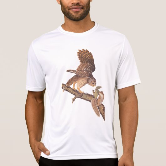 Audubon's Barred Owl and Squirrel Odd Couple T-shirt (Voorkant)