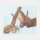 Audubon's Barred Owl and Squirrel Odd Friends Fleece Deken (Voorkant (Horizontaal))