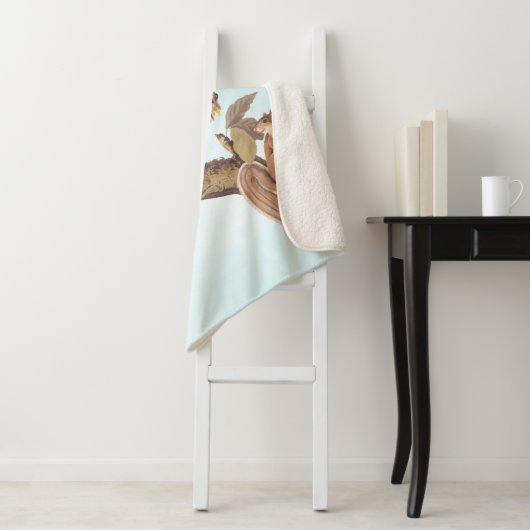 Audubon's Barred Owl and Squirrel Odd Friends Sherpa Deken (In situ)