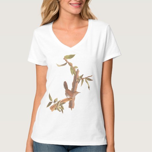 Audubon's Bewick's Long Tailed Song Bird T-shirt (Voorkant)