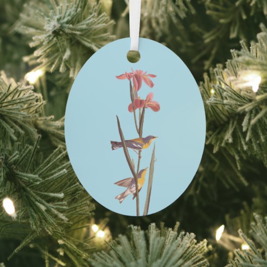 Audubon's Blue Yellowback Warbler Birds Metalen Ornament (Insitu)