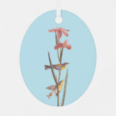 Audubon's Blue Yellowback Warbler Birds Metalen Ornament (Achterkant)