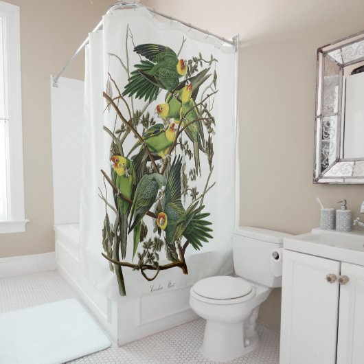 Audubon's Carolina Paraket Douchegordijn (In situ)