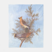 Audubon's Cedar Waxwing Bird Pair op Evergreen Fleece Deken (Voorkant)