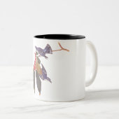 Audubon's Cerulean Warbler Bird met rode bessen Tweekleurige Koffiemok (Voorkant rechts)