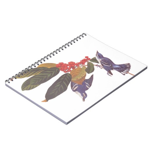 Audubon's Cerulean Warbler vogels met Beer Berries Notitieboek (Linkerzijde)