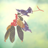 Audubon's Cerulean Warbler vogels met Beer Berries Raamsticker (Vel 3)