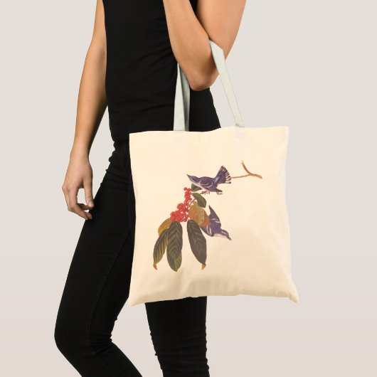 Audubon's Cerulean Warbler vogels met Beer Berries Tote Bag (Voorkant (product))