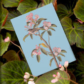 Audubon's Cuvier's Kinglet Vogel op Roze Calico-Bu Briefkaart