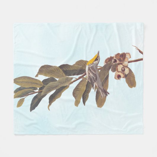 Audubon's gele keelzanger op kastanje fleece deken (Voorkant (Horizontaal))