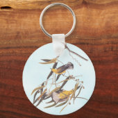 Audubon's Gele prothonotary Warbler Bird Pair Bu Sleutelhanger (Voorkant)