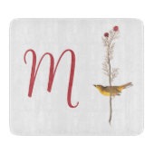 Audubon's gele vogel op bloem met monogram snijplank (Voorkant)