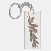 Audubon's gele warbler-vogel op boomtak sleutelhanger (Voorkant Links)
