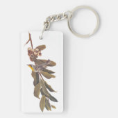 Audubon's gele warbler-vogel op boomtak sleutelhanger (achterkant)