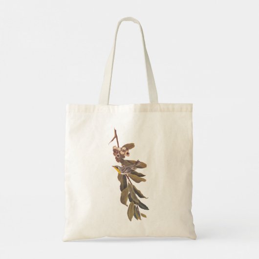 Audubon's gele warbler-vogel op boomtak tote bag (Achterkant)