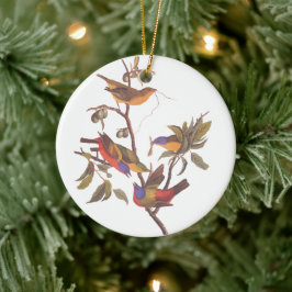 Audubon's geschilderde bunting familie van vijf vo keramisch ornament
