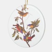 Audubon's geschilderde bunting familie van vijf vo keramisch ornament (Links)