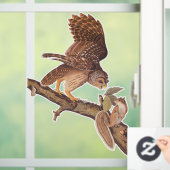 Audubons Gestreepte Uil en Eekhoorn Onwaarschijnli Raamsticker (Huis)