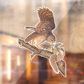 Audubons Gestreepte Uil en Eekhoorn Onwaarschijnli Raamsticker (Vel 2)