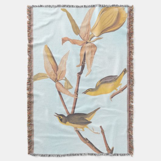 Audubon's Kentucky Warbler Bird Paar met een spin Deken (Voorkant Verticaal)