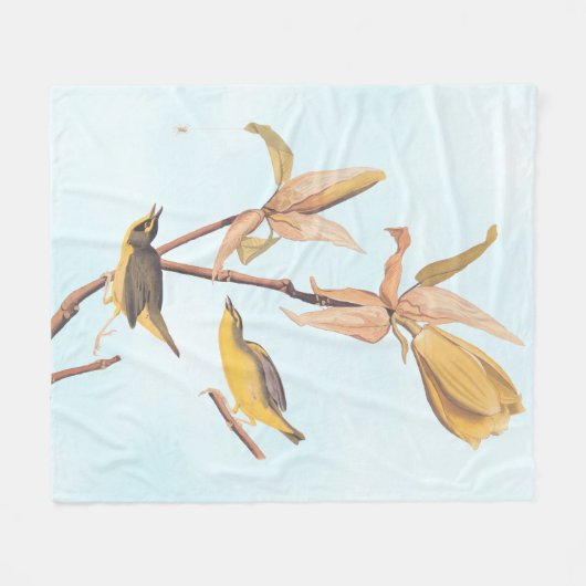 Audubon's Kentucky Warbler Bird Paar met een spin Fleece Deken (Voorkant (Horizontaal))