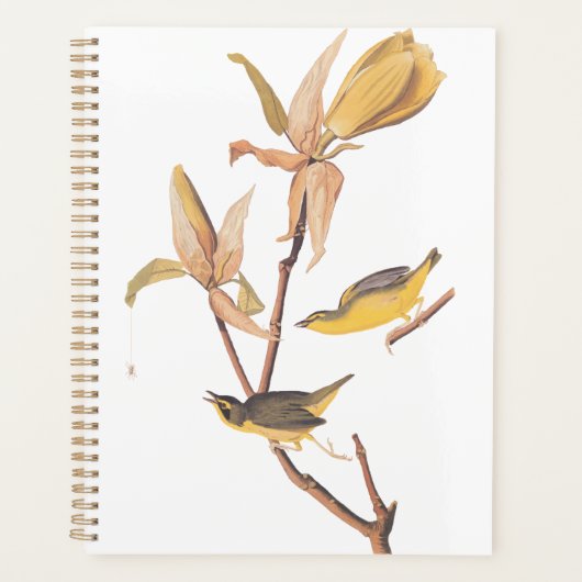 Audubon's Kentucky Warbler Bird Paar met een spin Planner (Voorkant)