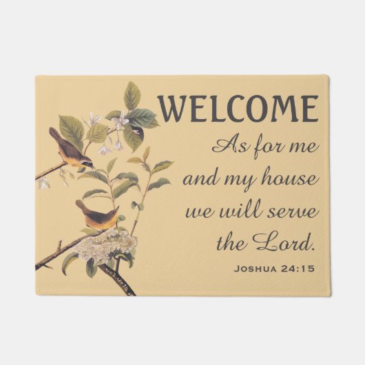 Audubon's Maryland Yellowthroat en Verse Doormat Deurmat (Voorkant)