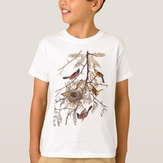 Audubon's Orchard Oriole Bird in Honey Locust Tree T-shirt (Voorkant)