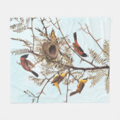 Audubon's orchard Oriole Birds in a Honey Locust Fleece Deken (Voorkant (Horizontaal))