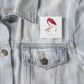 Audubon's Pink Flamingo  Birds of America Vierkante Button 5,1 Cm (In situ)