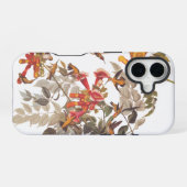 Audubon's Ruby Throated Hummingbird and Flowers iPhone 16 Hoesje (Achterkant horizontaal)