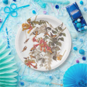 Audubon's Ruby Throated Hummingbird and Flowers Papieren Bordje (Feest)