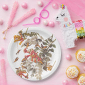 Audubon's Ruby Throated Hummingbird and Flowers Papieren Bordje (Feest)