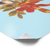 Audubon's Ruby Throated Hummingbird and Flowers Perfect Poster (Hoek)